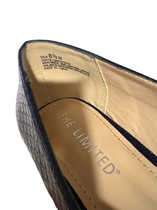 THE LIMITED Qila Navy blue 8.5 Pointed Toe Suede & Leather Bow Loafers New - Picture 7 of 8